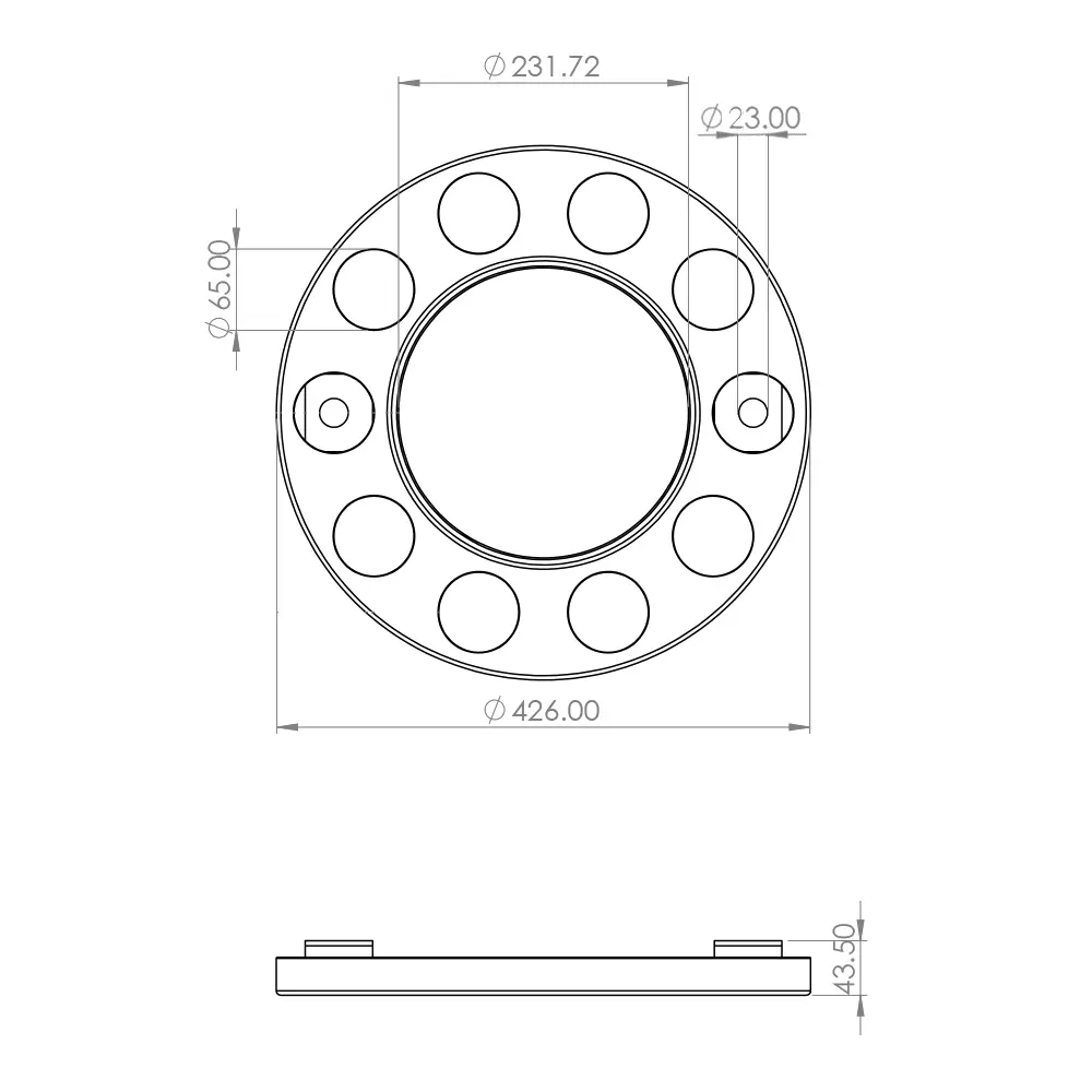 OPEN CENTER WHEEL TRIM 10 STUD STAINLESS STEEL