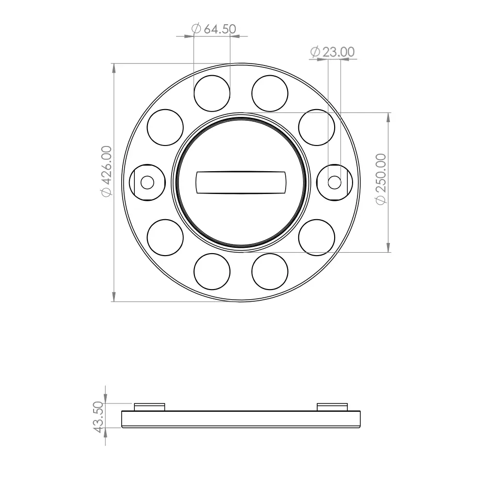 CLOSE CENTER WHEEL TRIM 10 STUD YELLOW