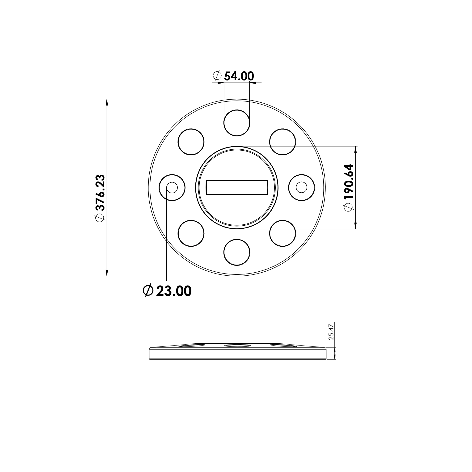 CLOSE CENTER WHEEL TRIM 8 STUD STAINLESS STEEL