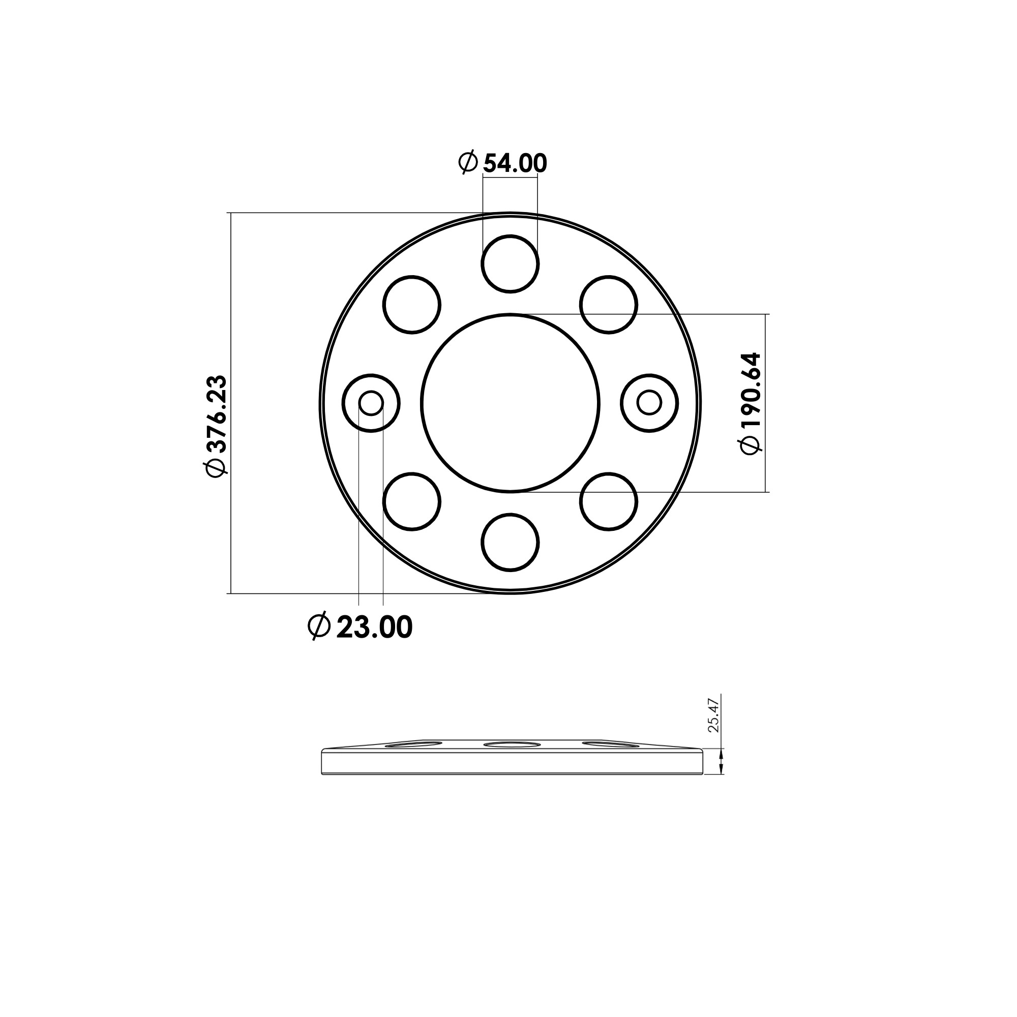 OPEN CENTER WHEEL TRIM 8 STUD WHITE